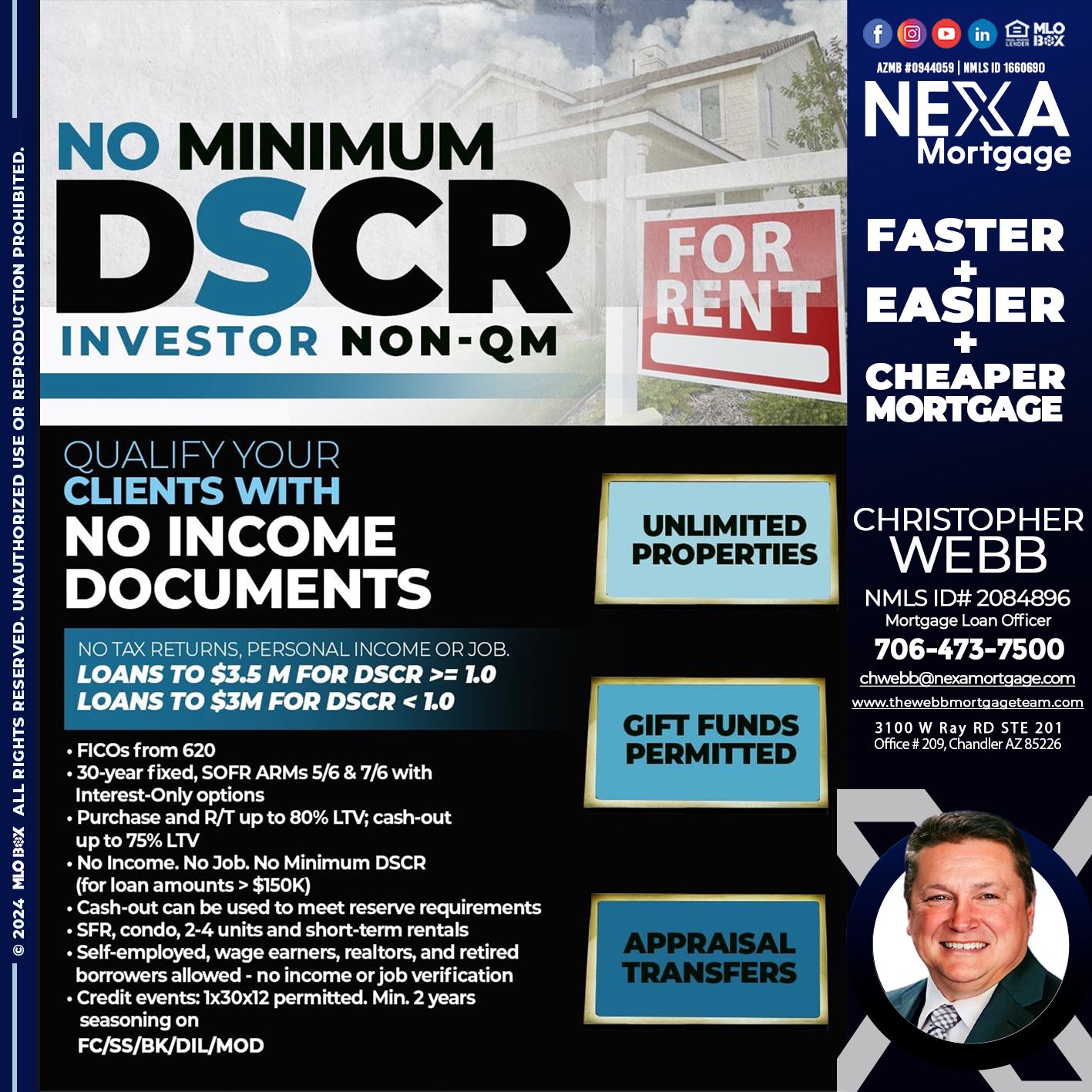DSCR - Christopher Webb -Mortgage Loan Officer