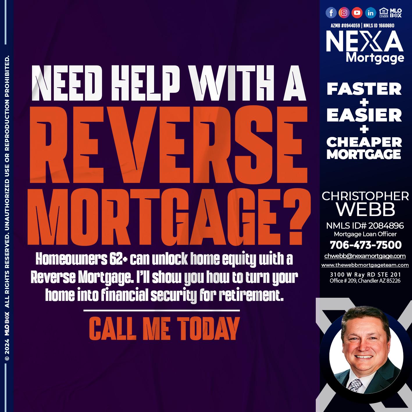 reverse mortgage - Christopher Webb -Mortgage Loan Officer