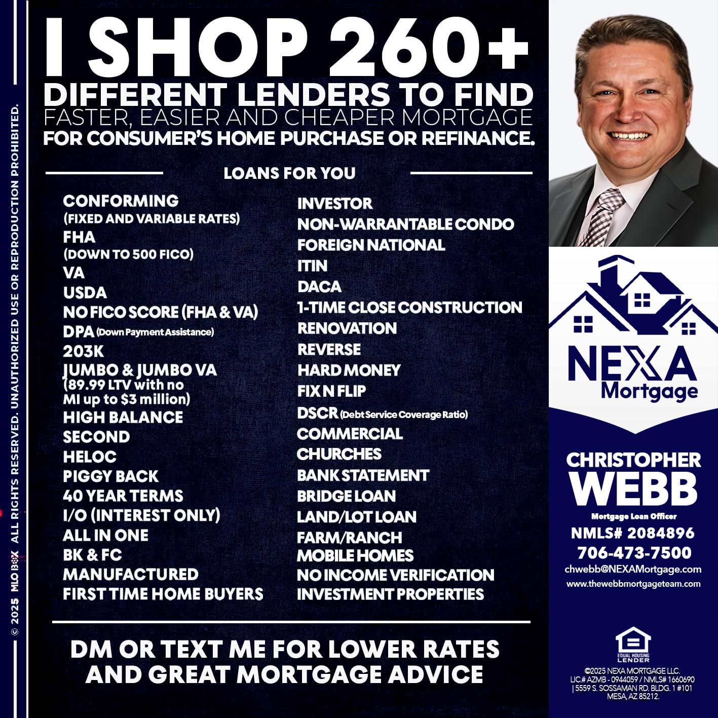 I SHOP +260 - Christopher Webb -Mortgage Loan Officer