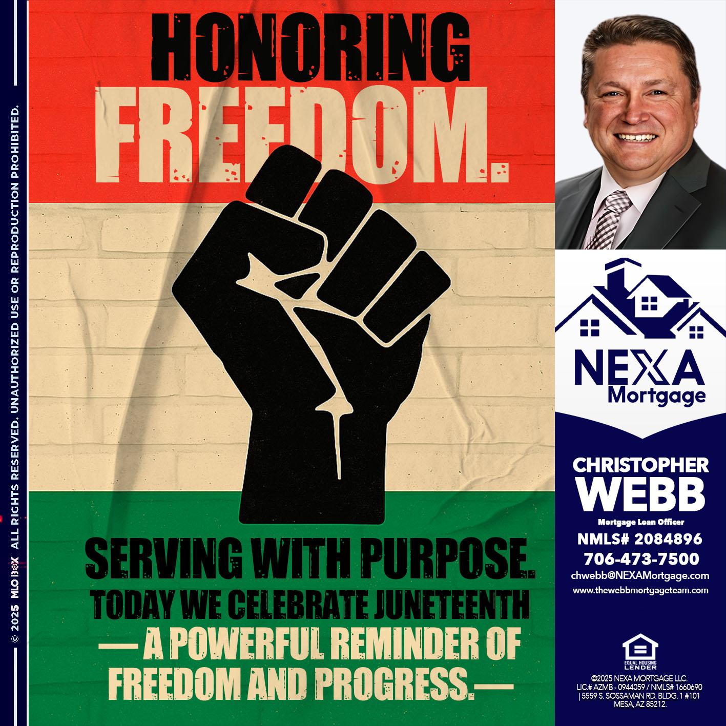 HONORING FREEDOM - Christopher Webb -Mortgage Loan Officer