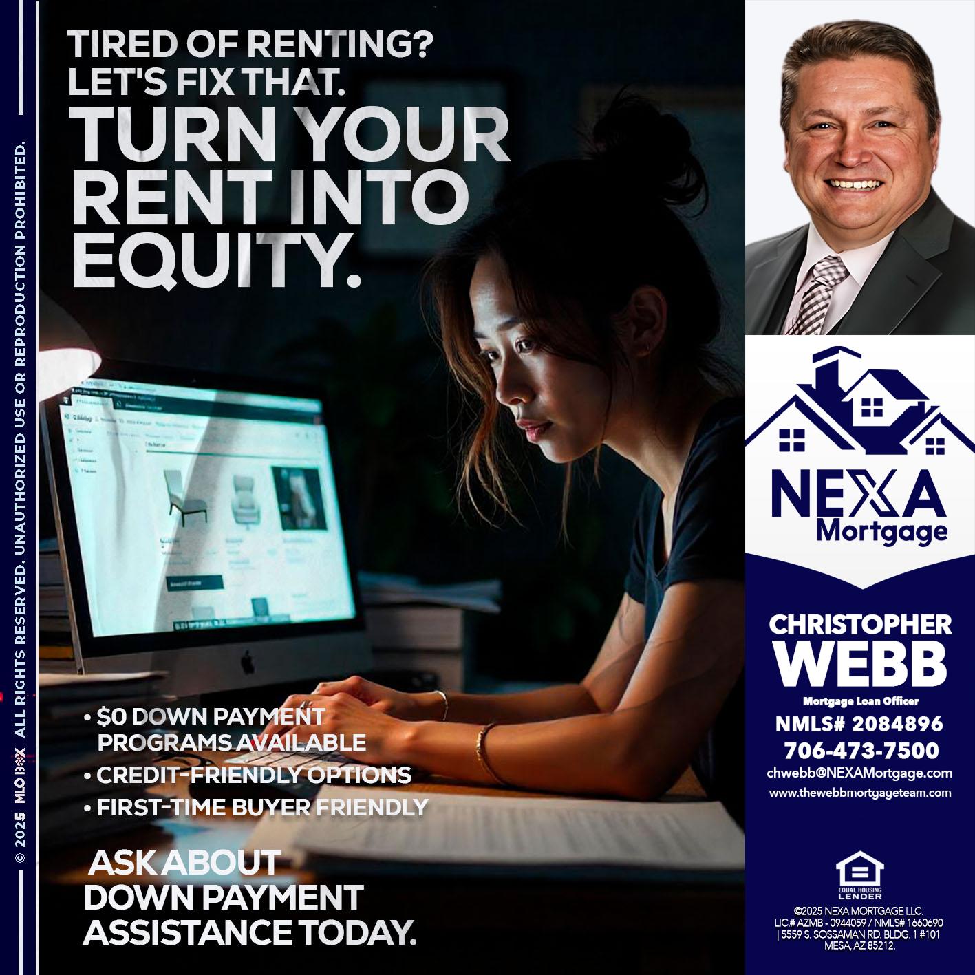 tired of renting? - Christopher Webb -Mortgage Loan Officer