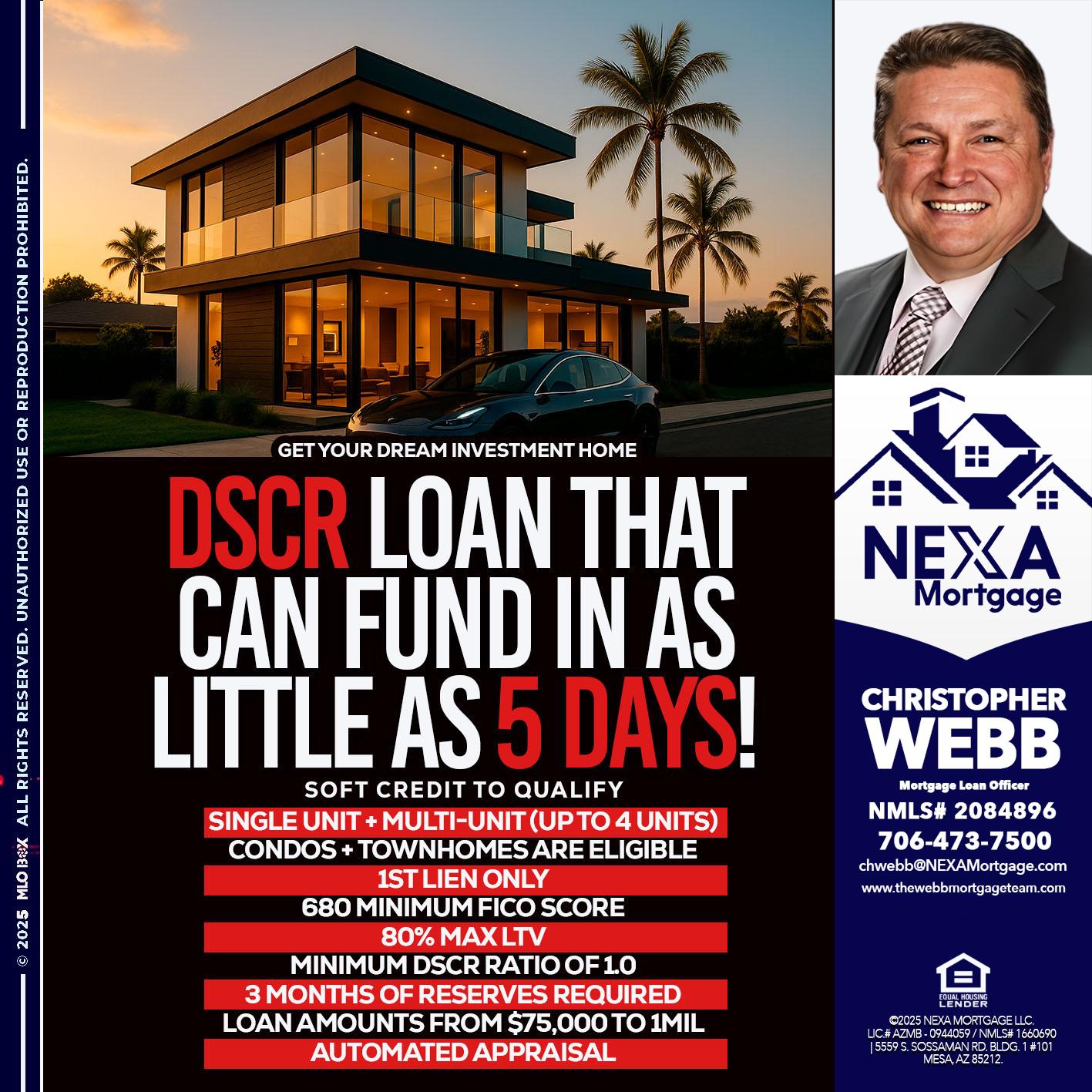 DSCR LOAN - Christopher Webb -Mortgage Loan Officer