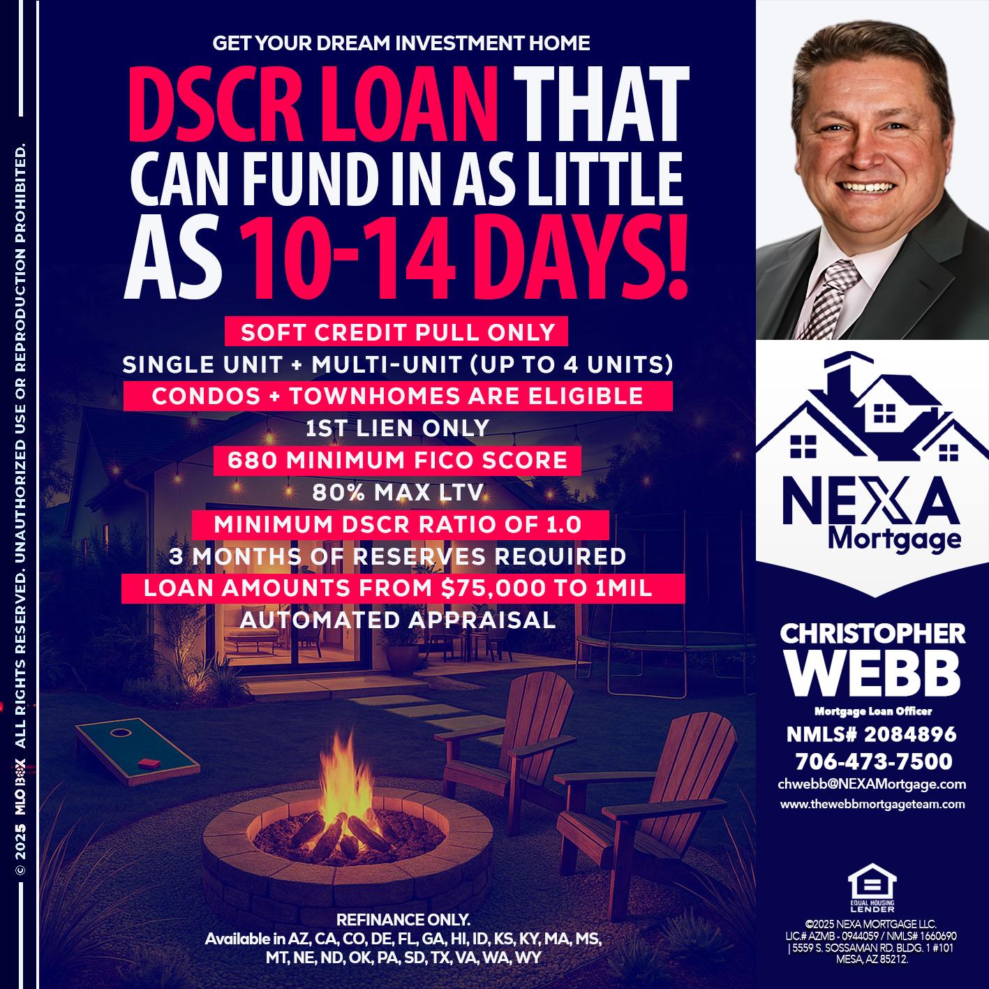DSCR LOAN - Christopher Webb -Mortgage Loan Officer