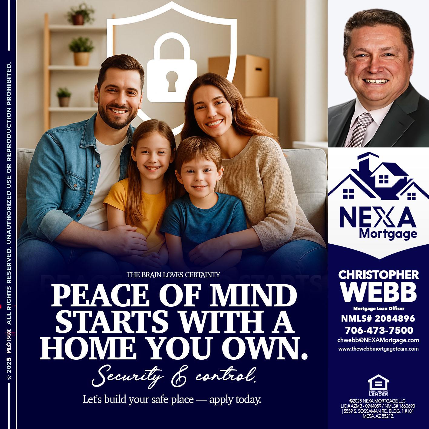 peace of mind - Christopher Webb -Mortgage Loan Officer