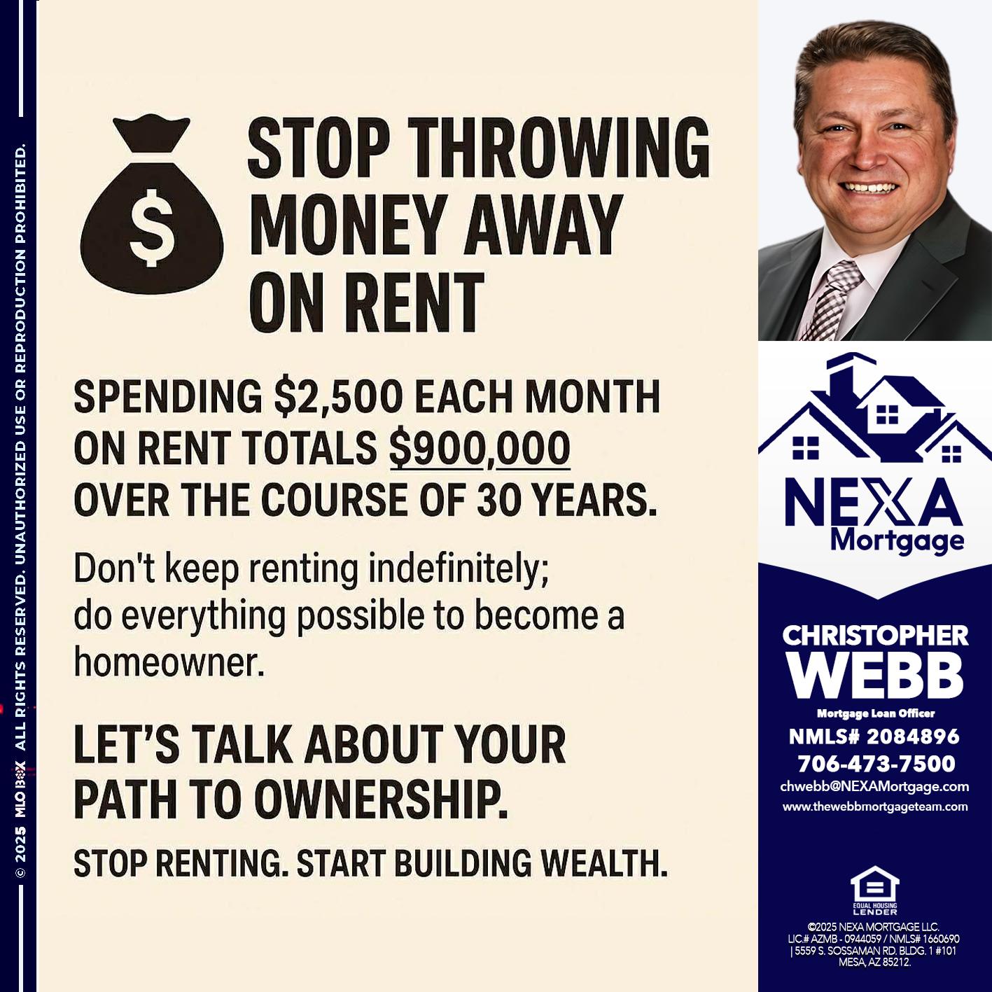 STOP THROWING - Christopher Webb -Mortgage Loan Officer