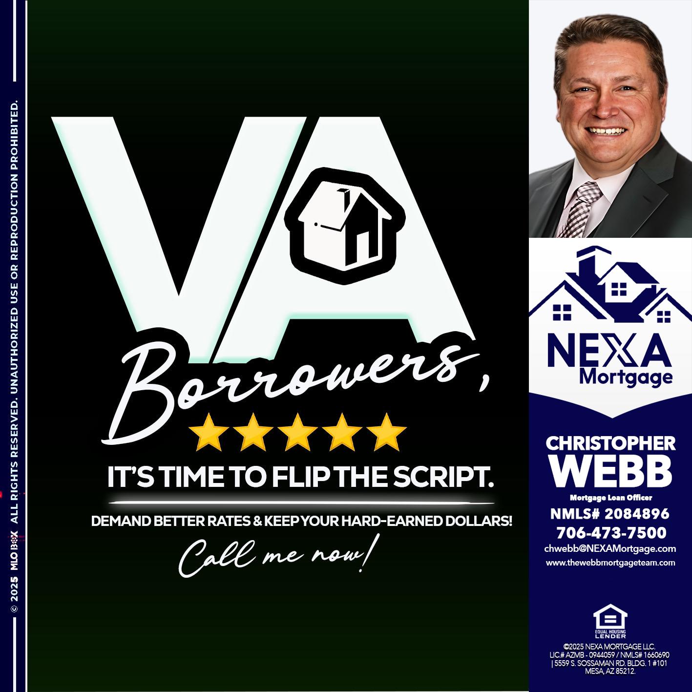 VA BORROWERS - Christopher Webb -Mortgage Loan Officer