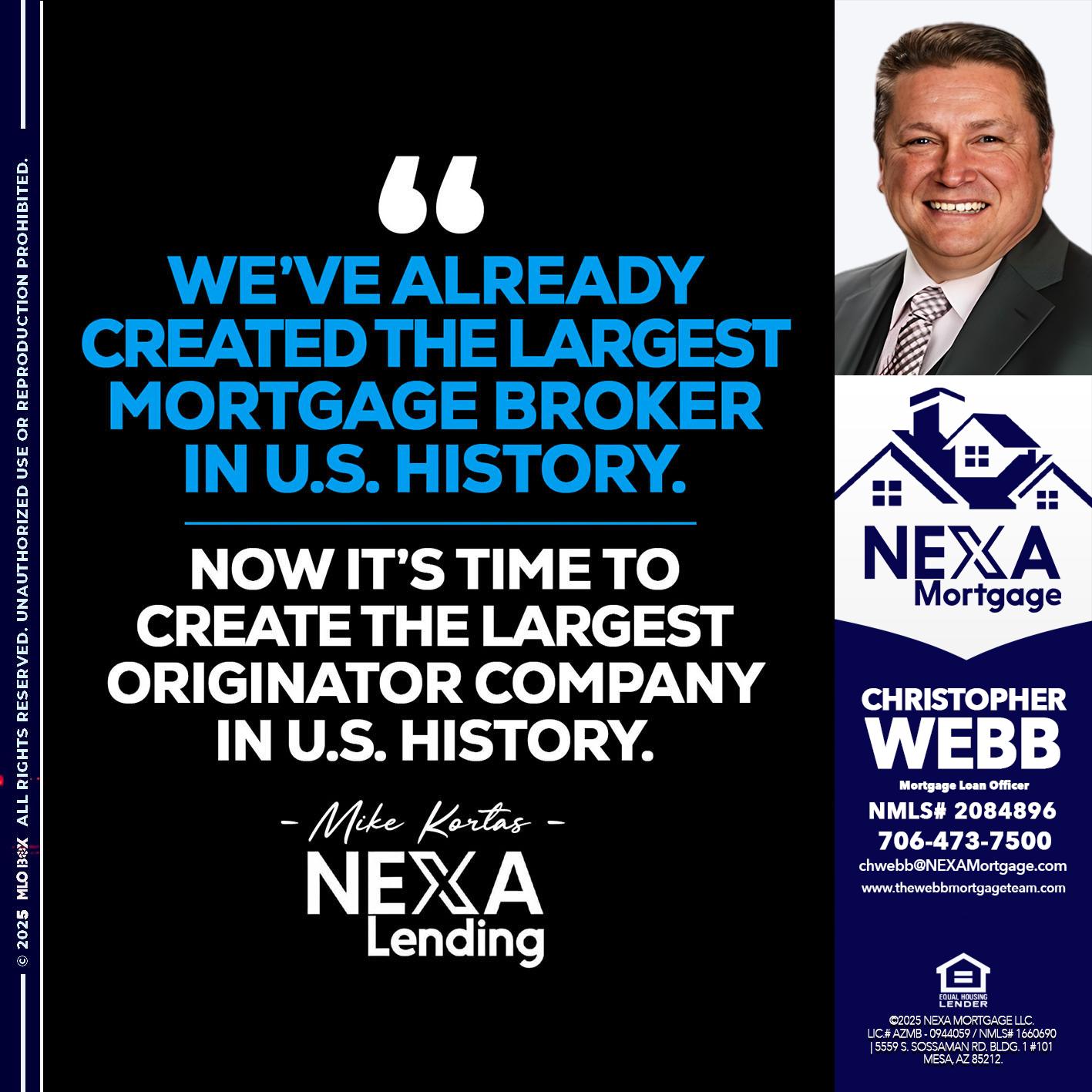 weve already - Christopher Webb -Mortgage Loan Officer