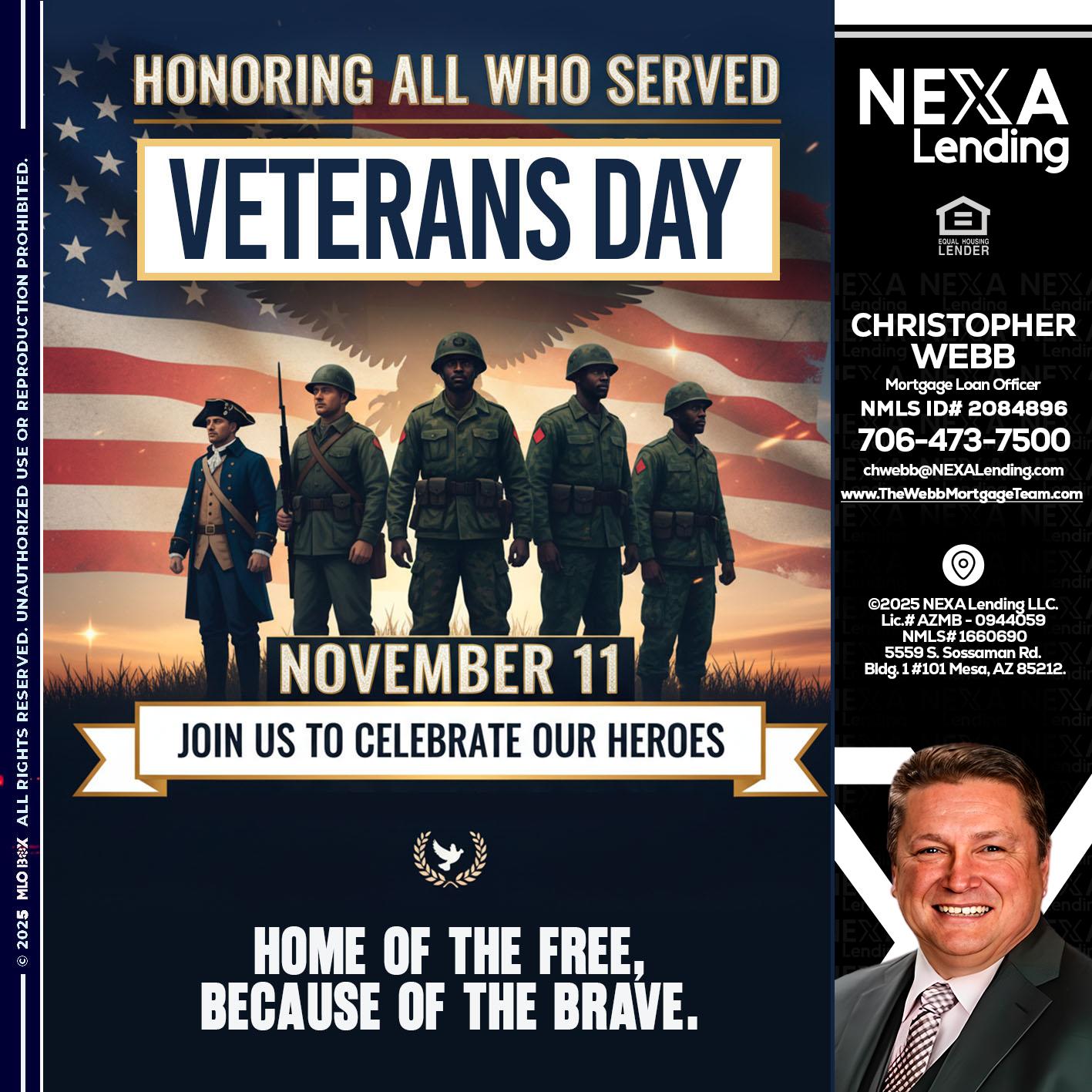 VETERANS DAY - Christopher Webb -Mortgage Loan Officer