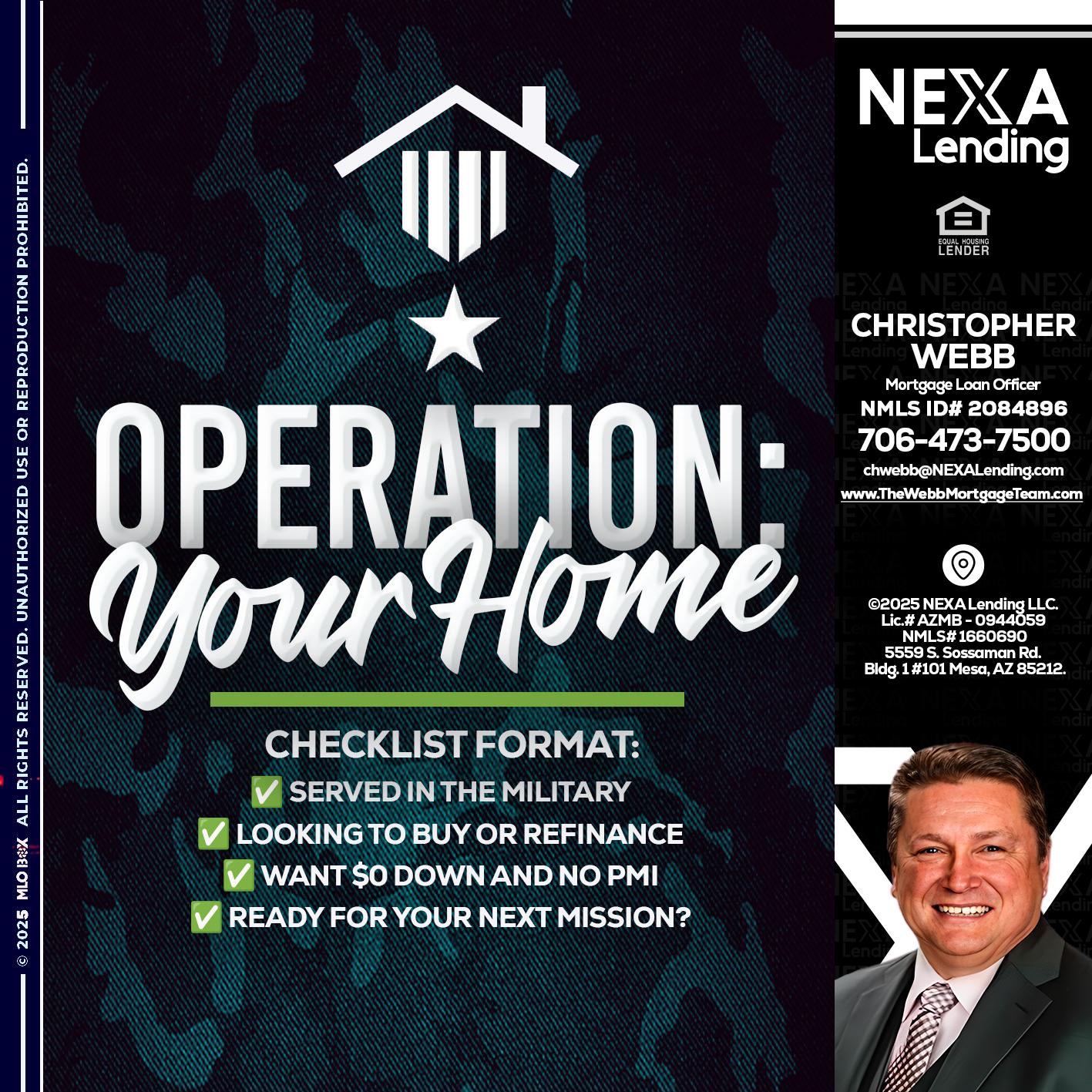 OPERATION YOUR HOME - Christopher Webb -Mortgage Loan Officer