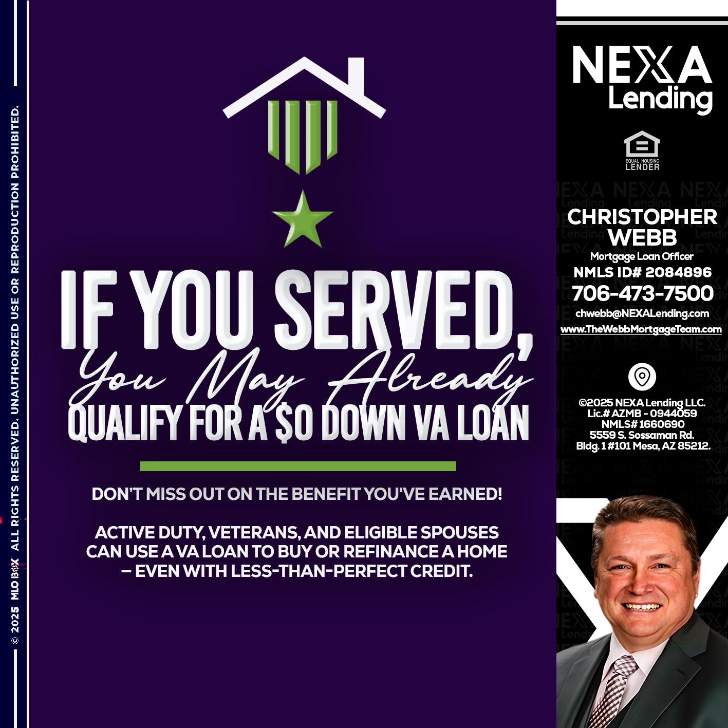 IF YOU SERVED - Christopher Webb -Mortgage Loan Officer
