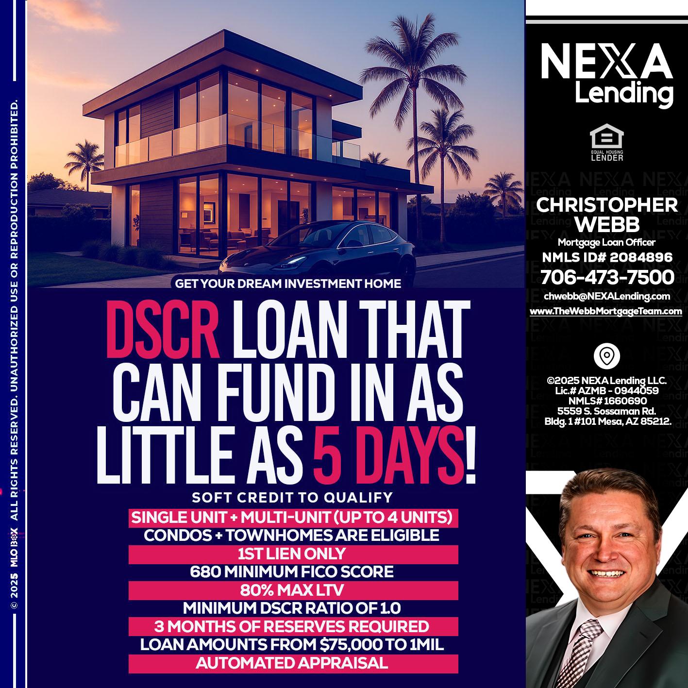 DSCR - Christopher Webb -Mortgage Loan Officer