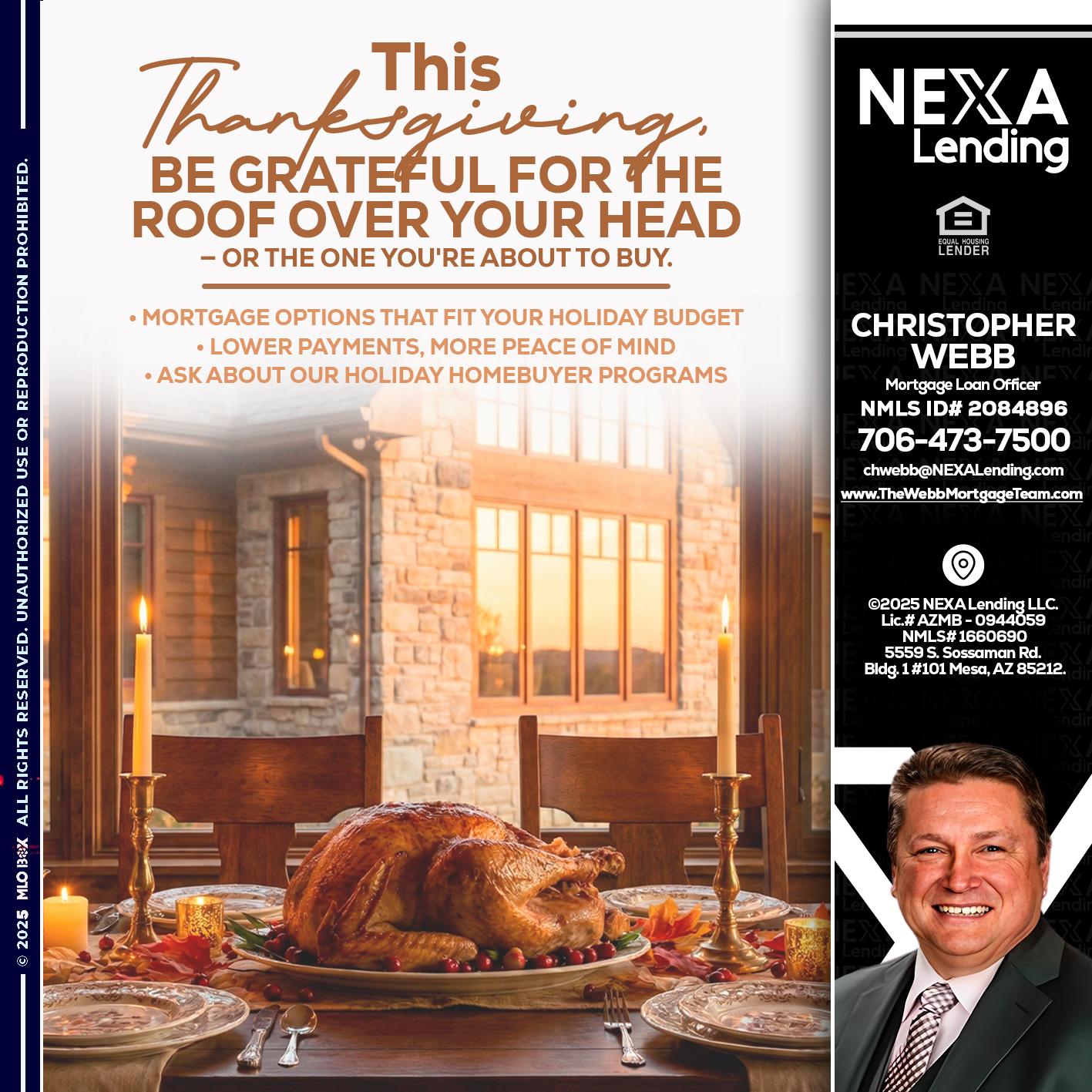 THIS THANKSGIVING - Christopher Webb -Mortgage Loan Officer