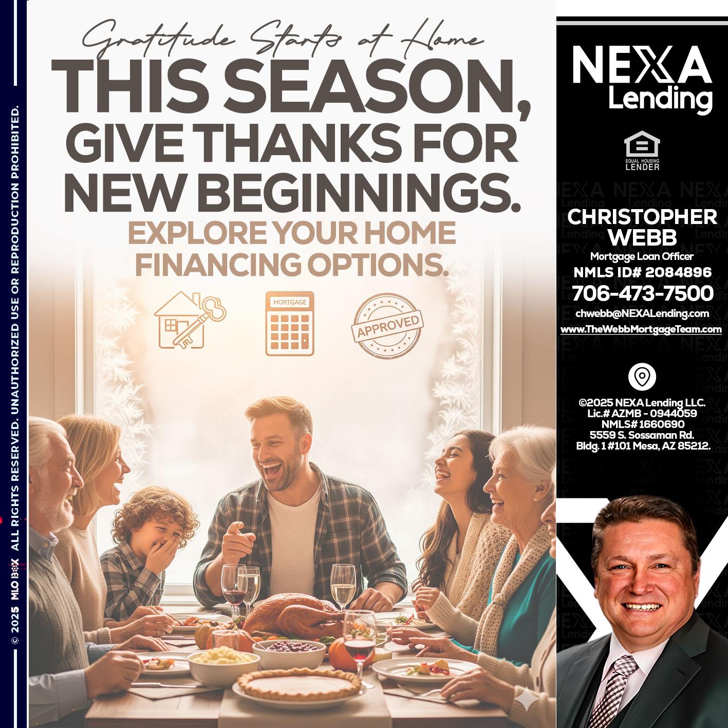 THIS SEASON - Christopher Webb -Mortgage Loan Officer