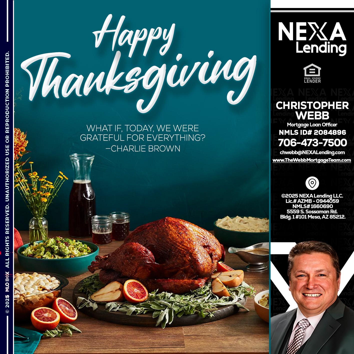 happy Thanksgiving - Christopher Webb -Mortgage Loan Officer