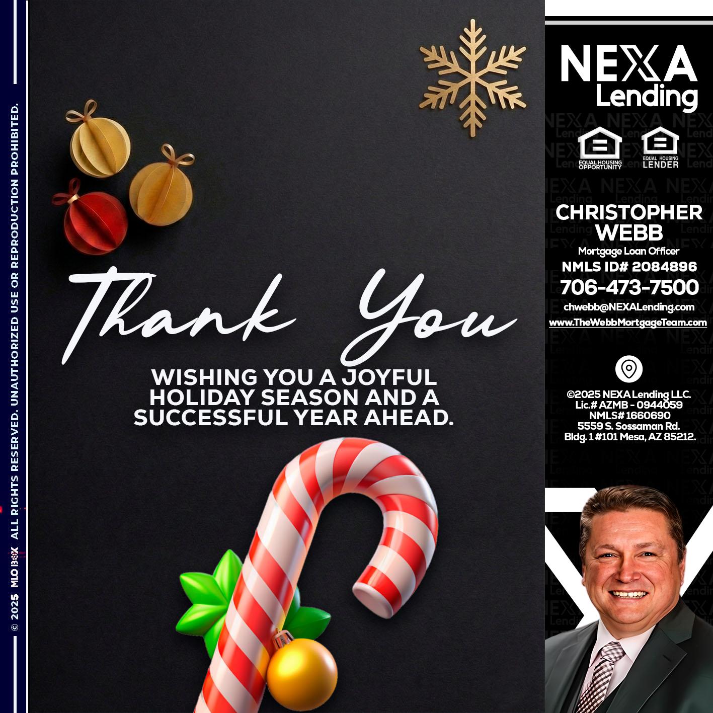 THANK YOU - Christopher Webb -Mortgage Loan Officer