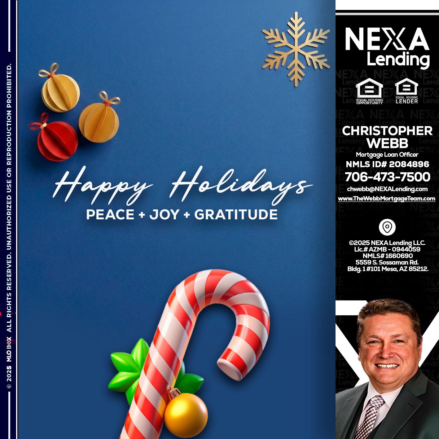 HAPPY HOLIDAYS - Christopher Webb -Mortgage Loan Officer