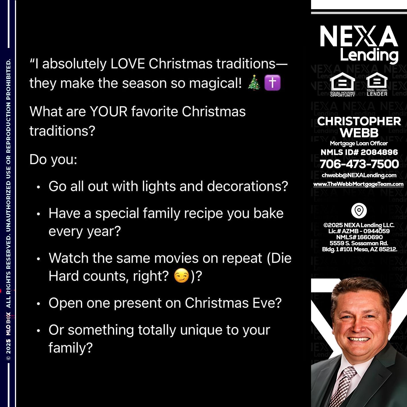 I love christmas - Christopher Webb -Mortgage Loan Officer