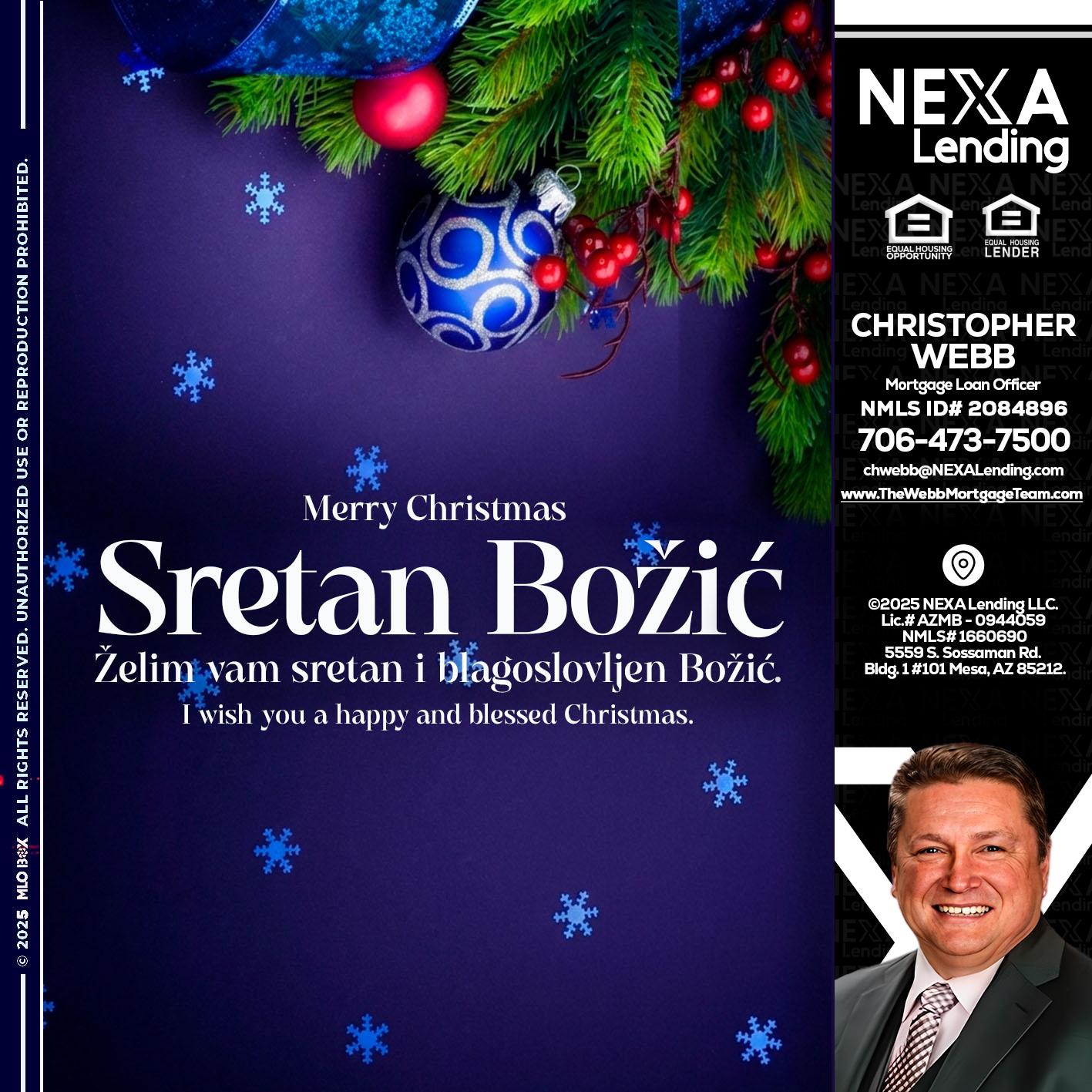 Sretan Božić - Christopher Webb -Mortgage Loan Officer