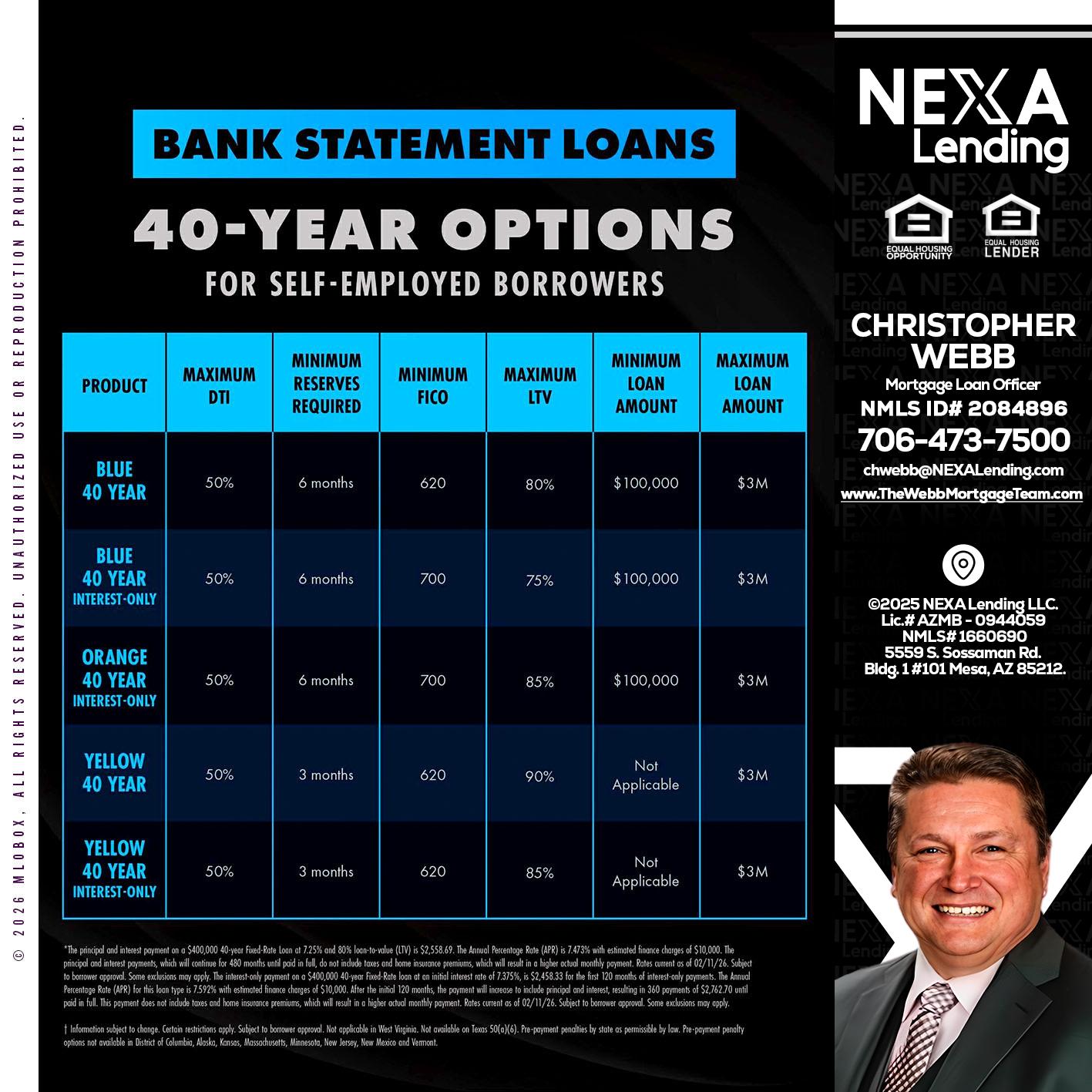 40 YR. OPTIONS - Christopher Webb -Mortgage Loan Officer