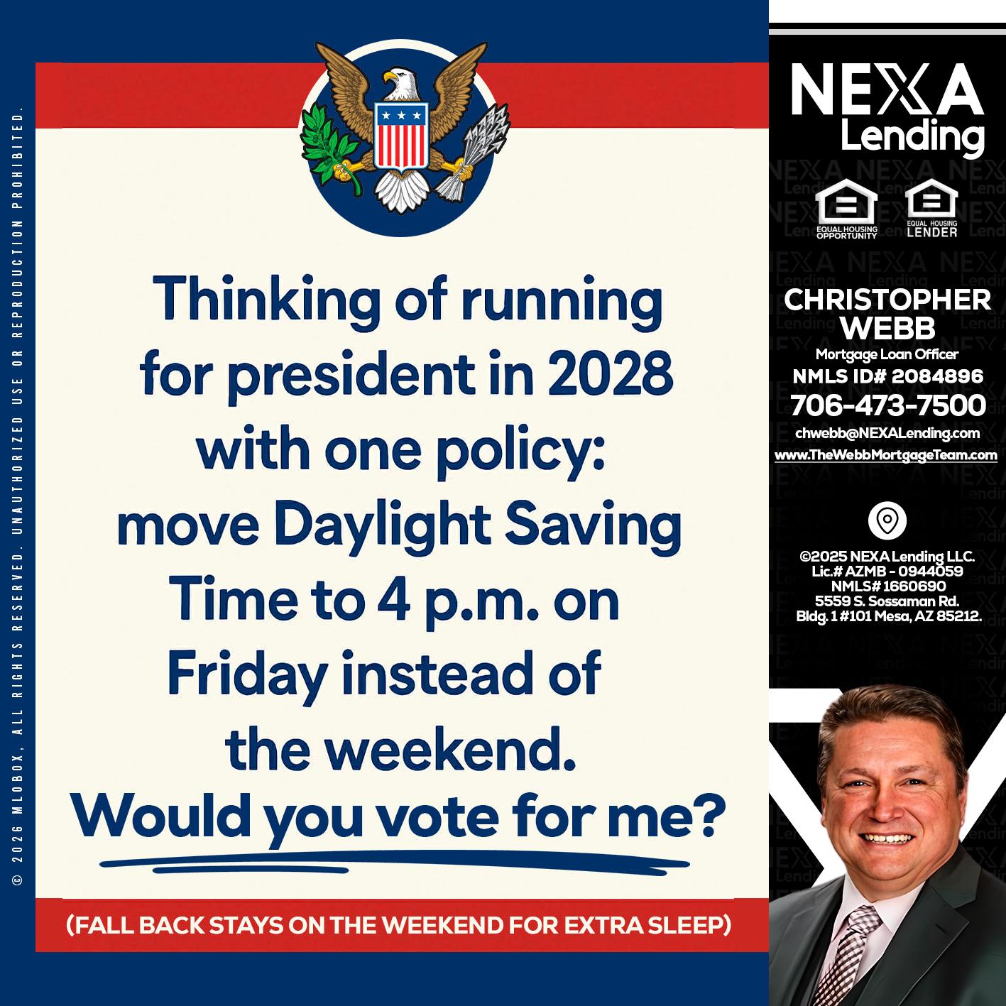 THINKING OF RUNING - Christopher Webb -Mortgage Loan Officer