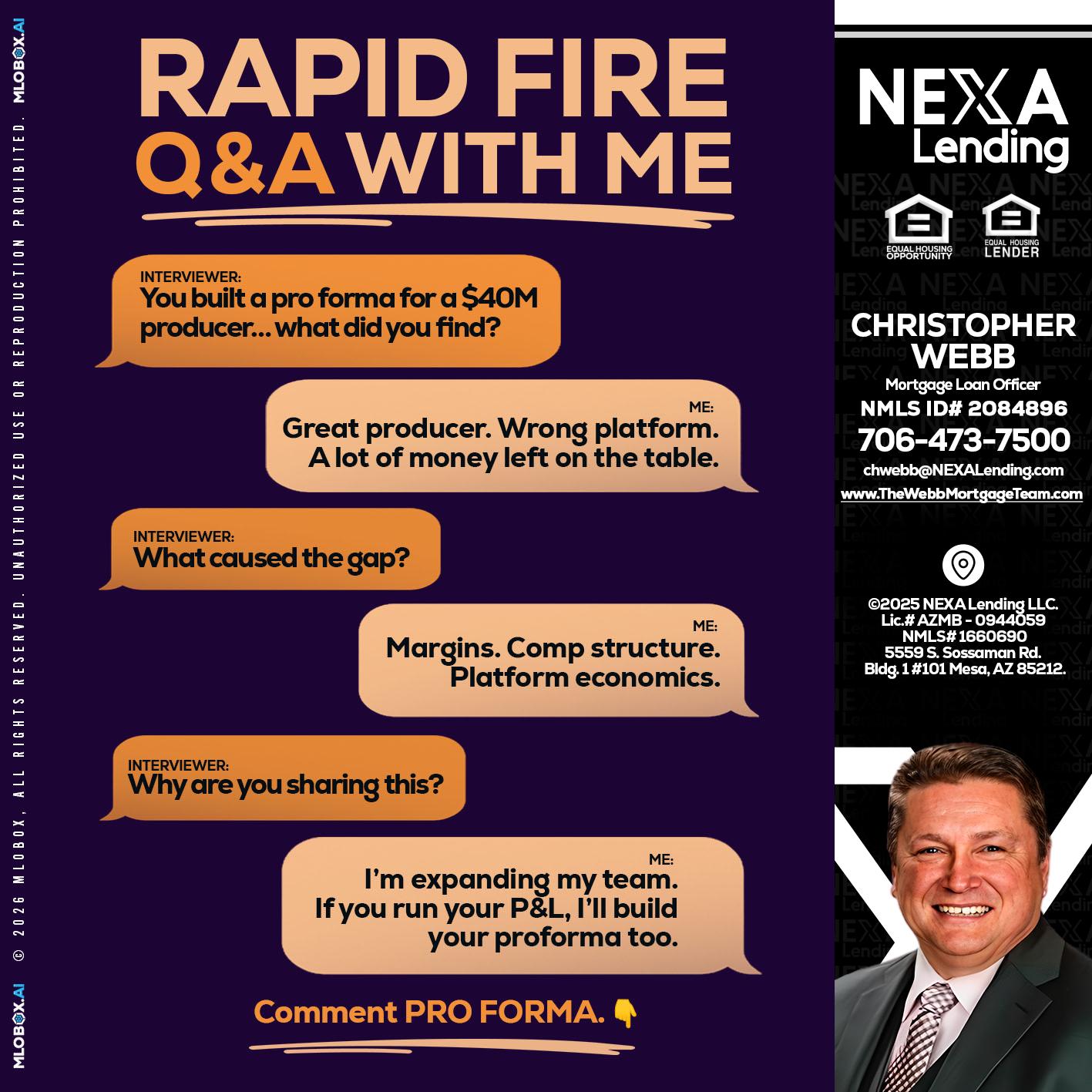 RAPID FIRE - Christopher Webb -Mortgage Loan Officer