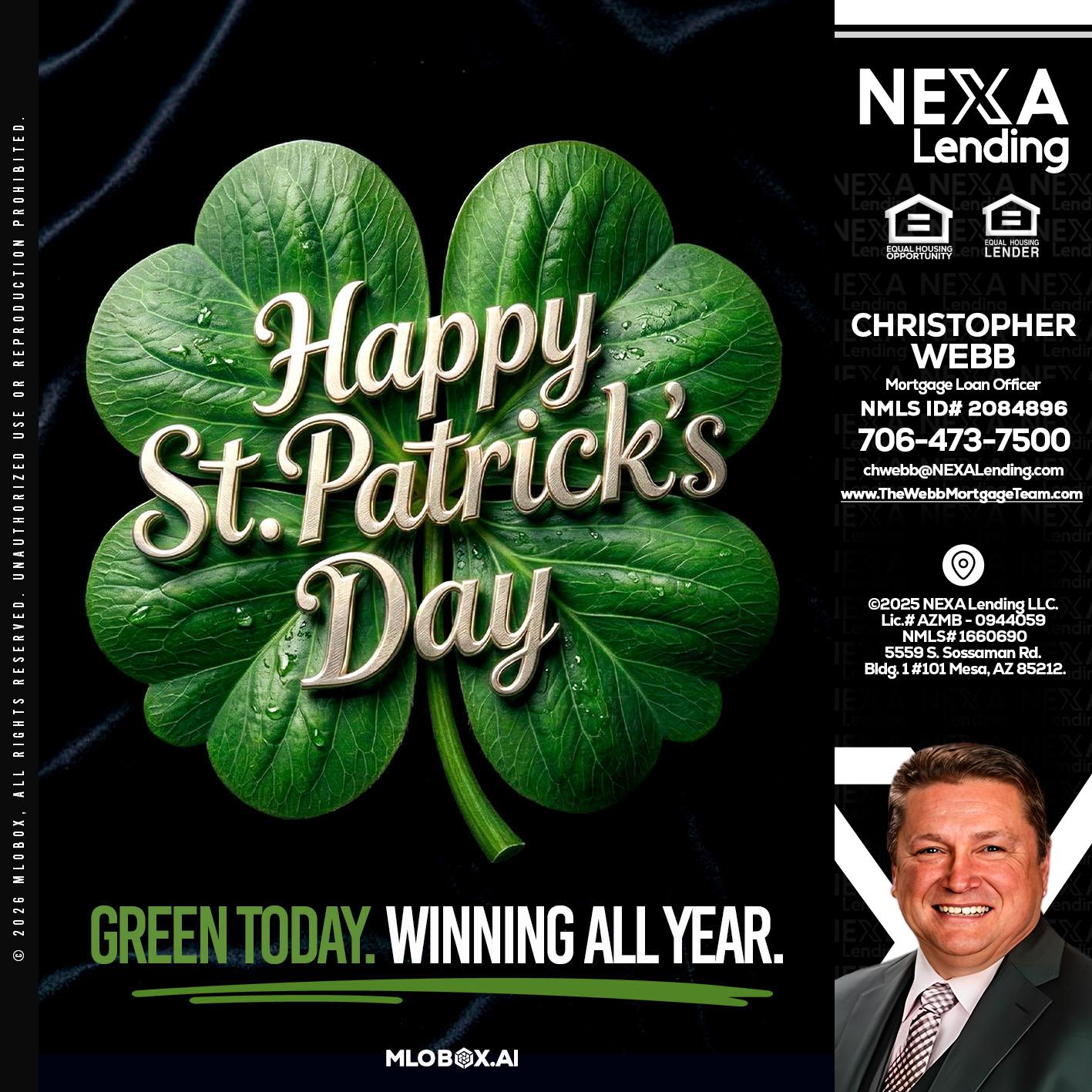 happy st. Patricks day - Christopher Webb -Mortgage Loan Officer