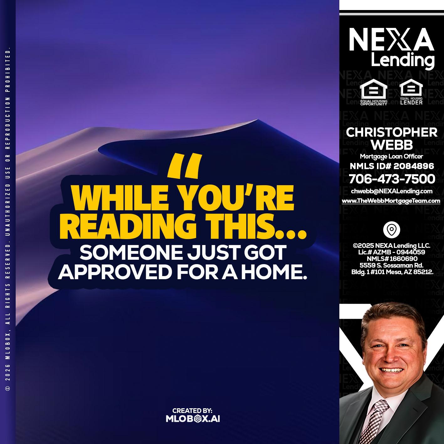 WHILE YOU - Christopher Webb -Mortgage Loan Officer