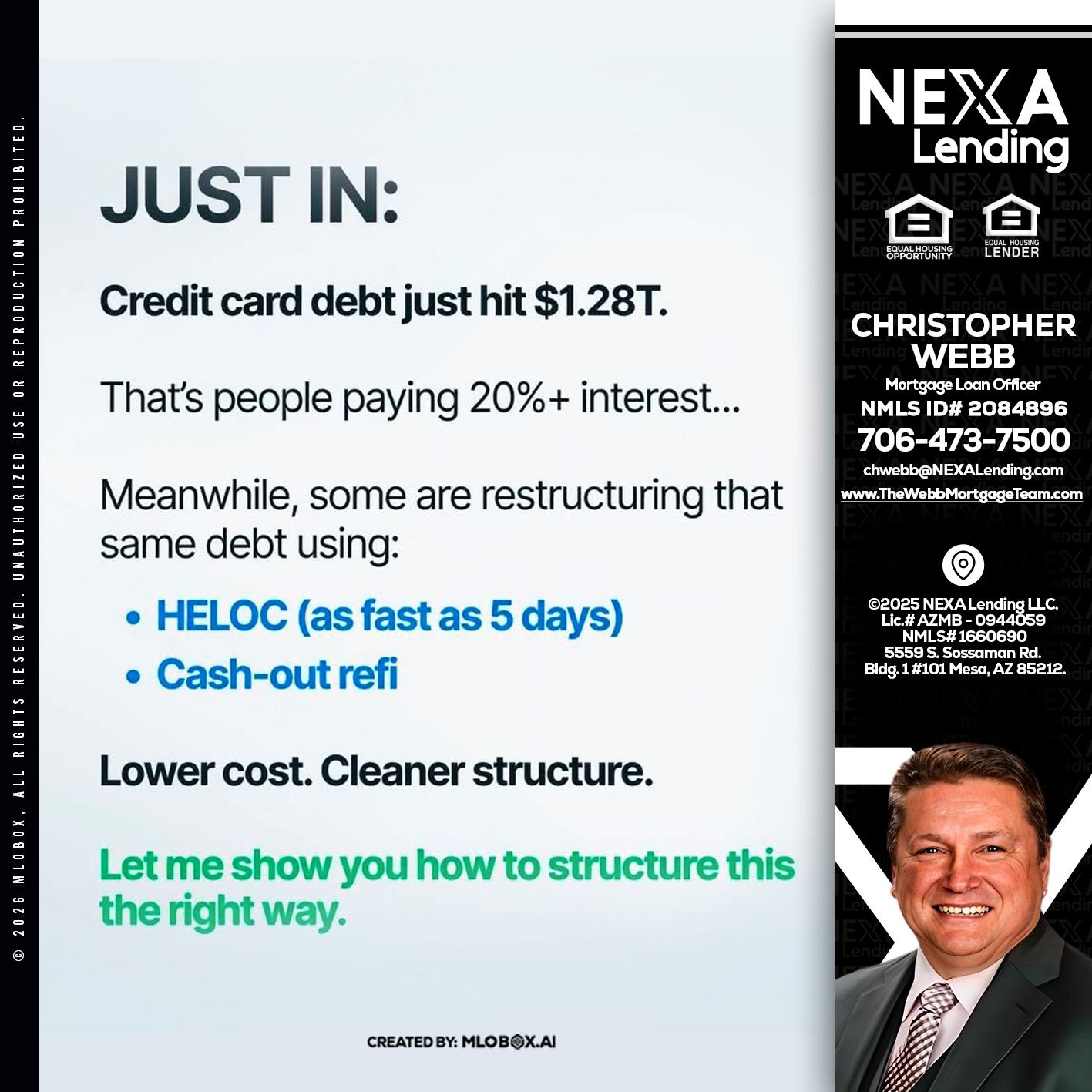JUST IN - Christopher Webb -Mortgage Loan Officer