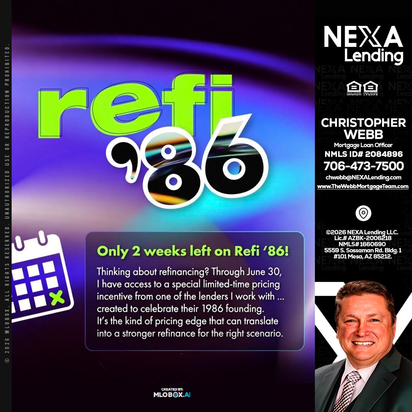 REFI 86 - Christopher Webb -Mortgage Loan Officer