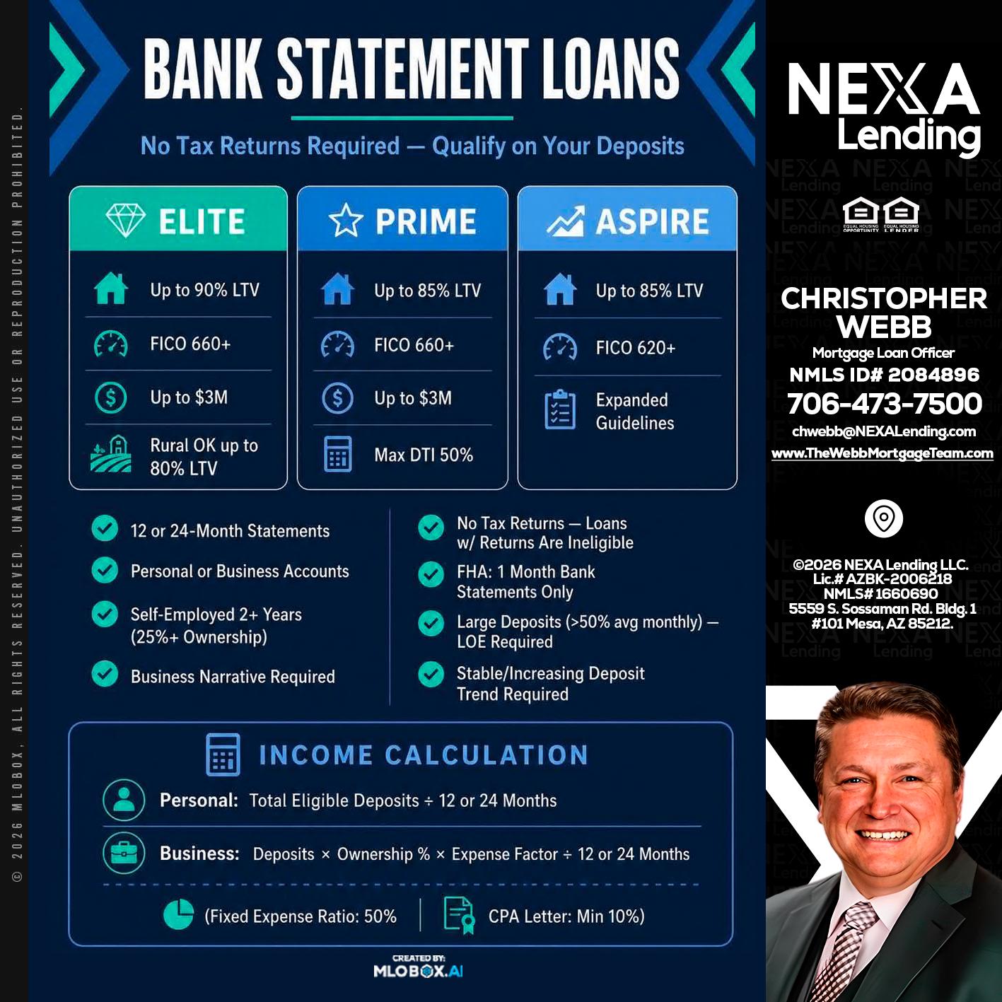 BANK STATEMENT - Christopher Webb -Mortgage Loan Officer