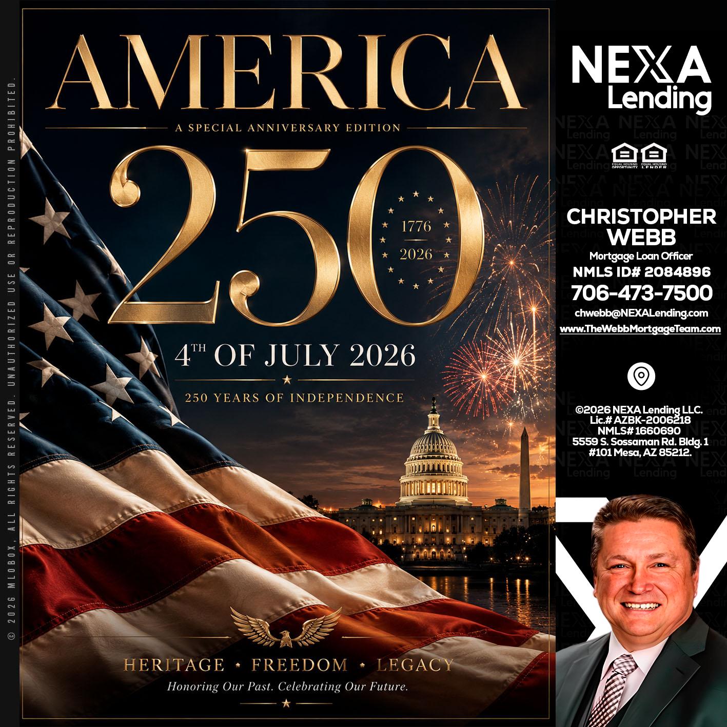 AMERICA 250 TH - Christopher Webb -Mortgage Loan Officer