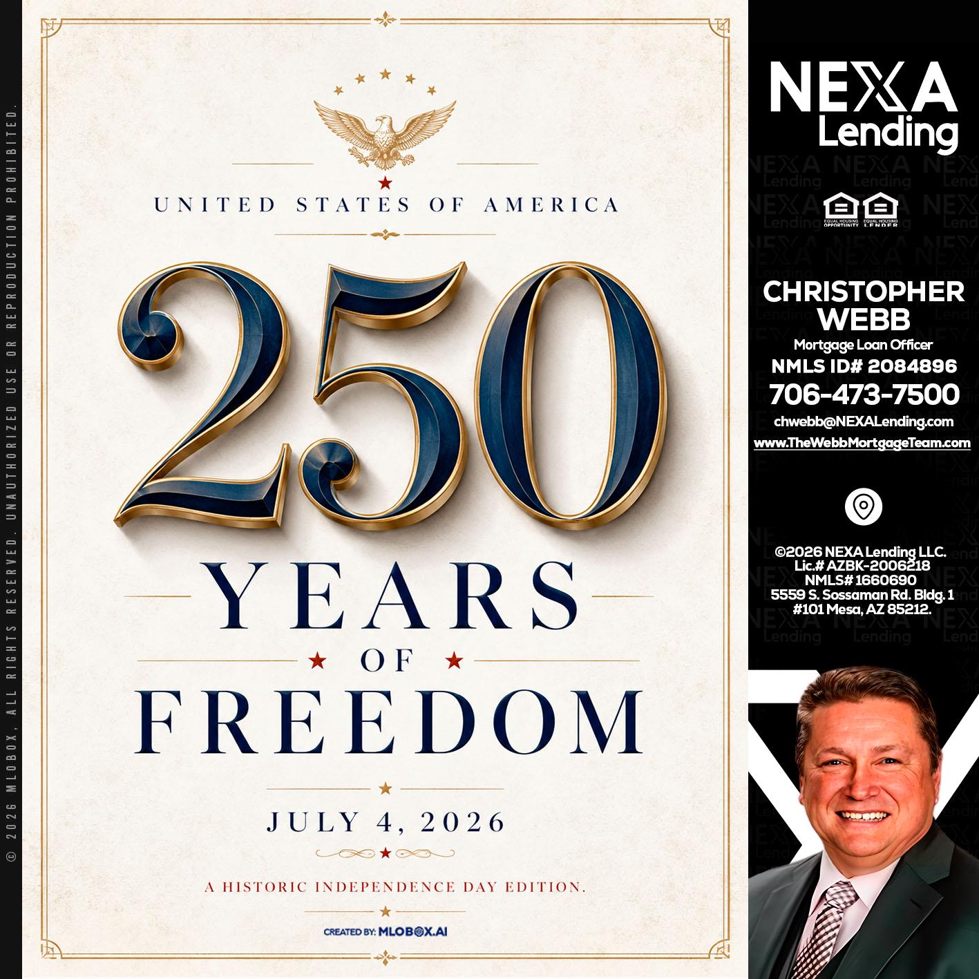 250 YEARS - Christopher Webb -Mortgage Loan Officer