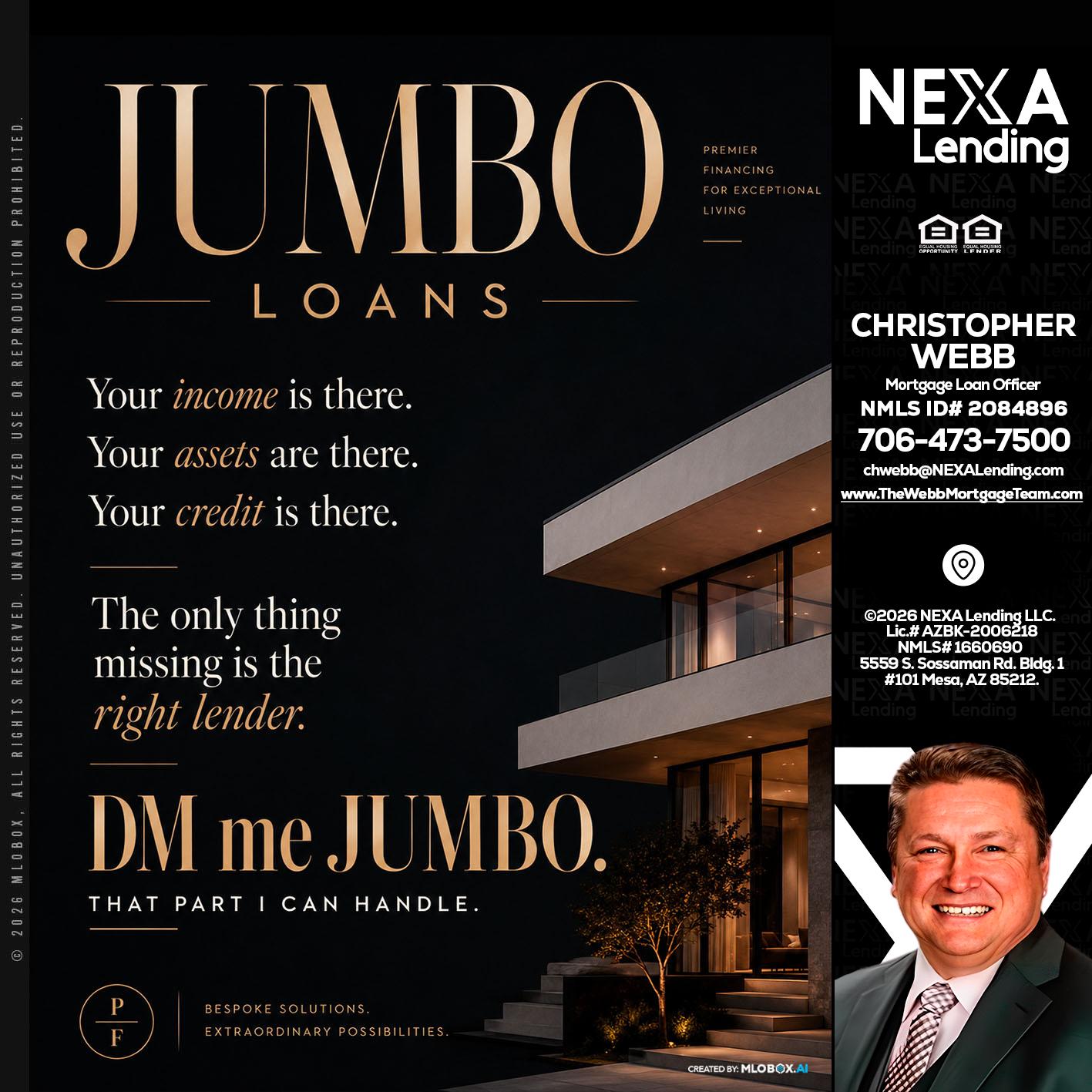 JUMBO LOANS - Christopher Webb -Mortgage Loan Officer