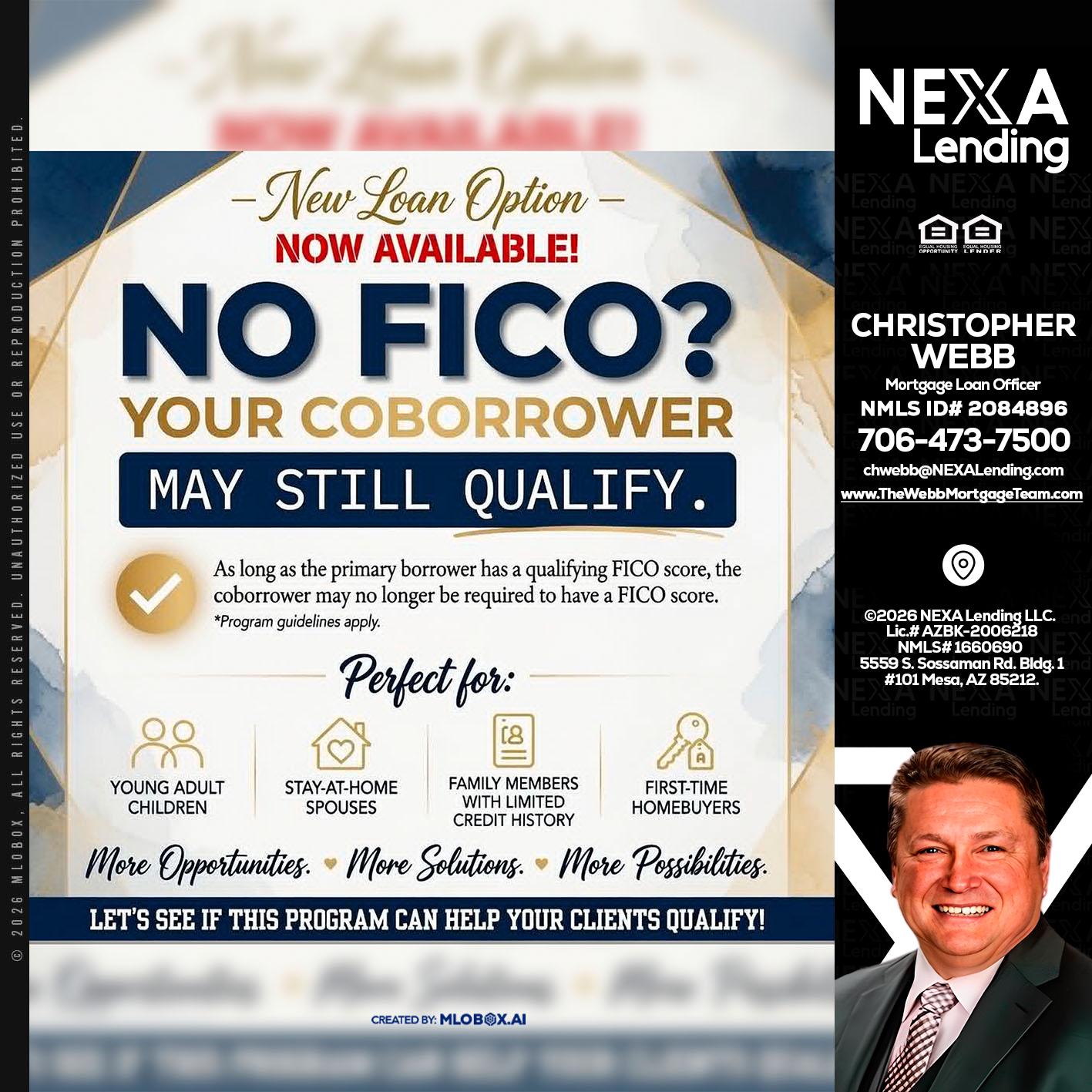 NO FICO? - Christopher Webb -Mortgage Loan Officer