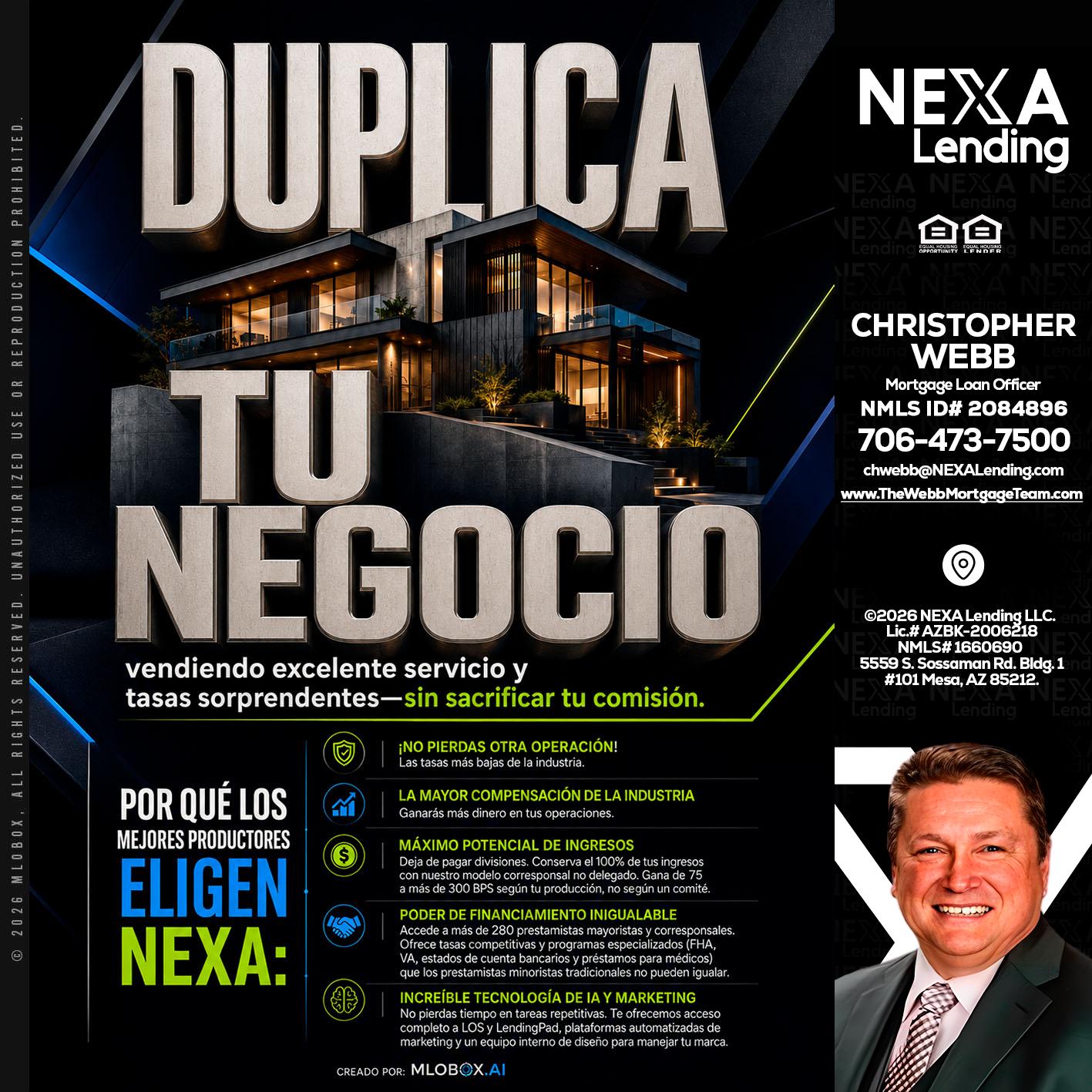 DUPLICA TU NEGOCIO - Christopher Webb -Mortgage Loan Officer