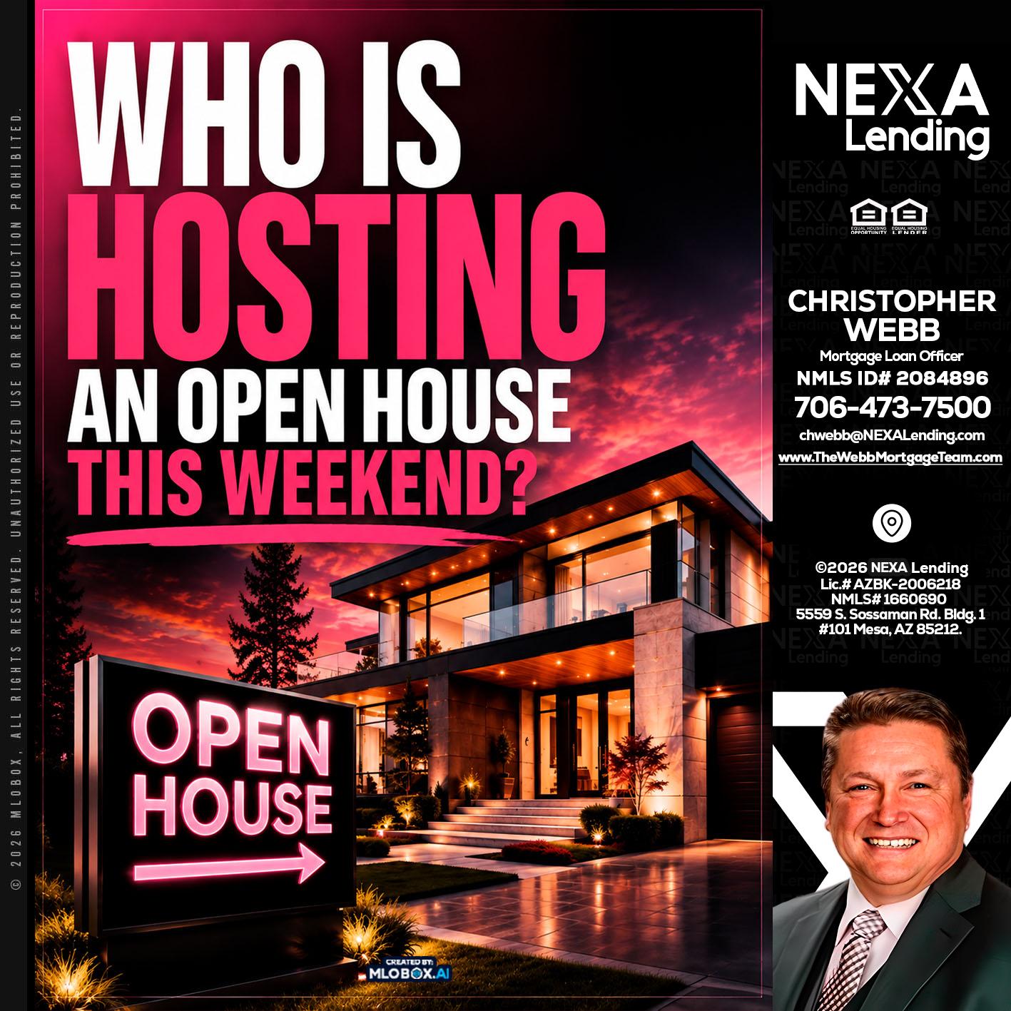 who's is hosting - Christopher Webb -Mortgage Loan Officer