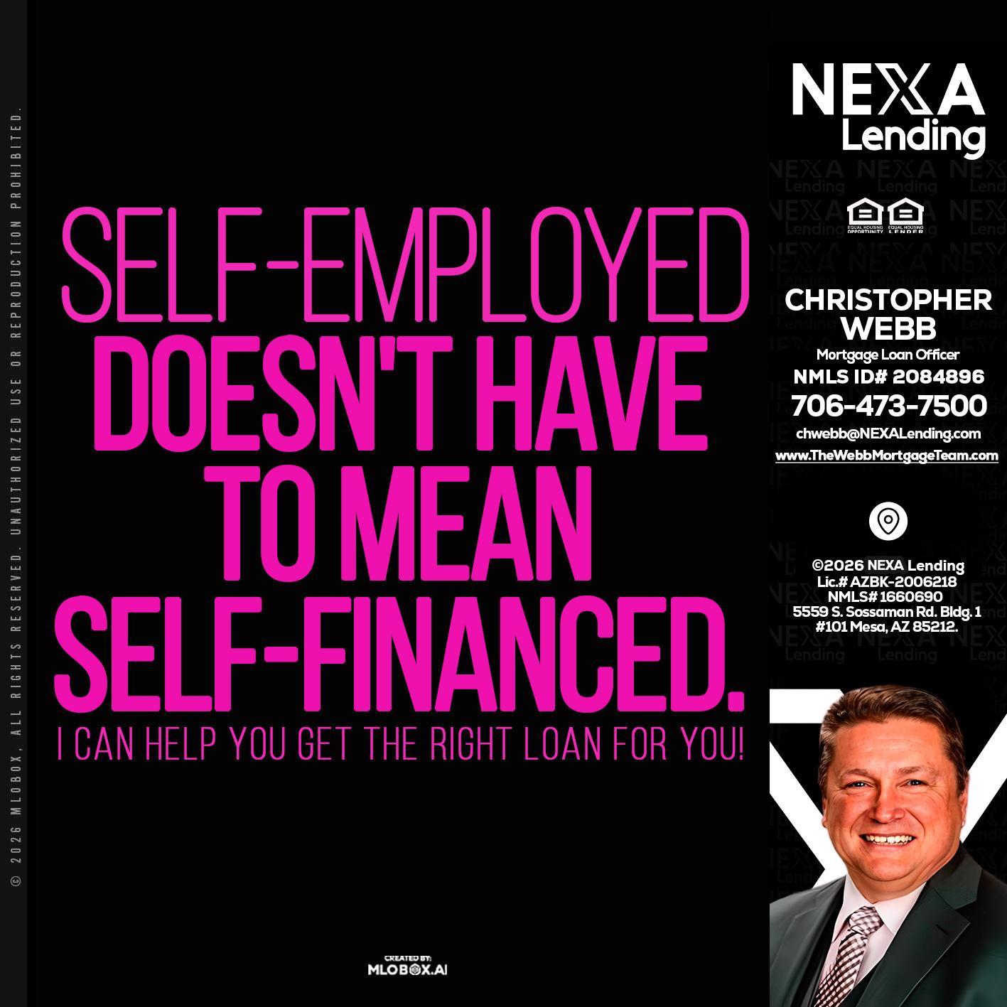 self employed - Christopher Webb -Mortgage Loan Officer