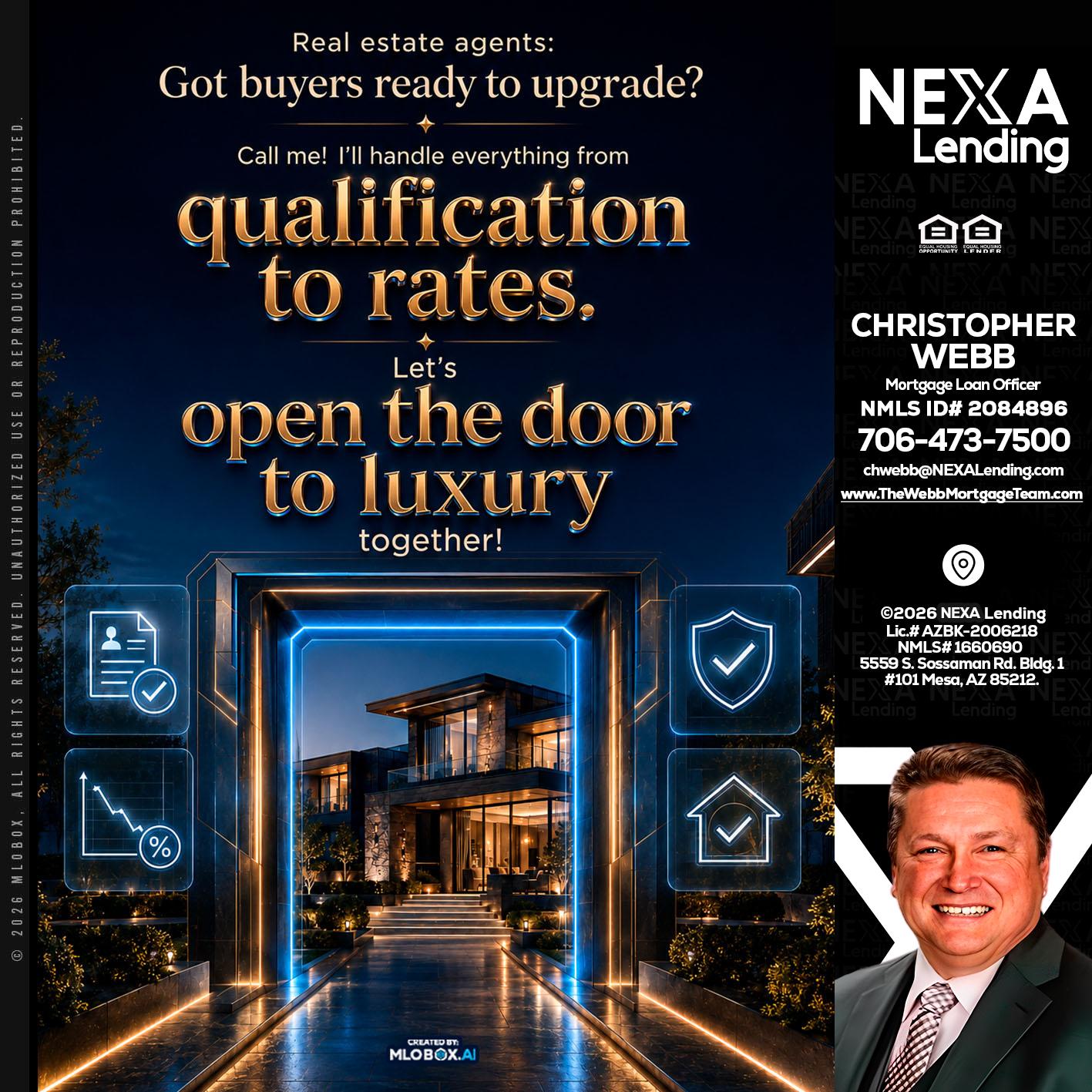 QUALIFICATION TO RATES - Christopher Webb -Mortgage Loan Officer