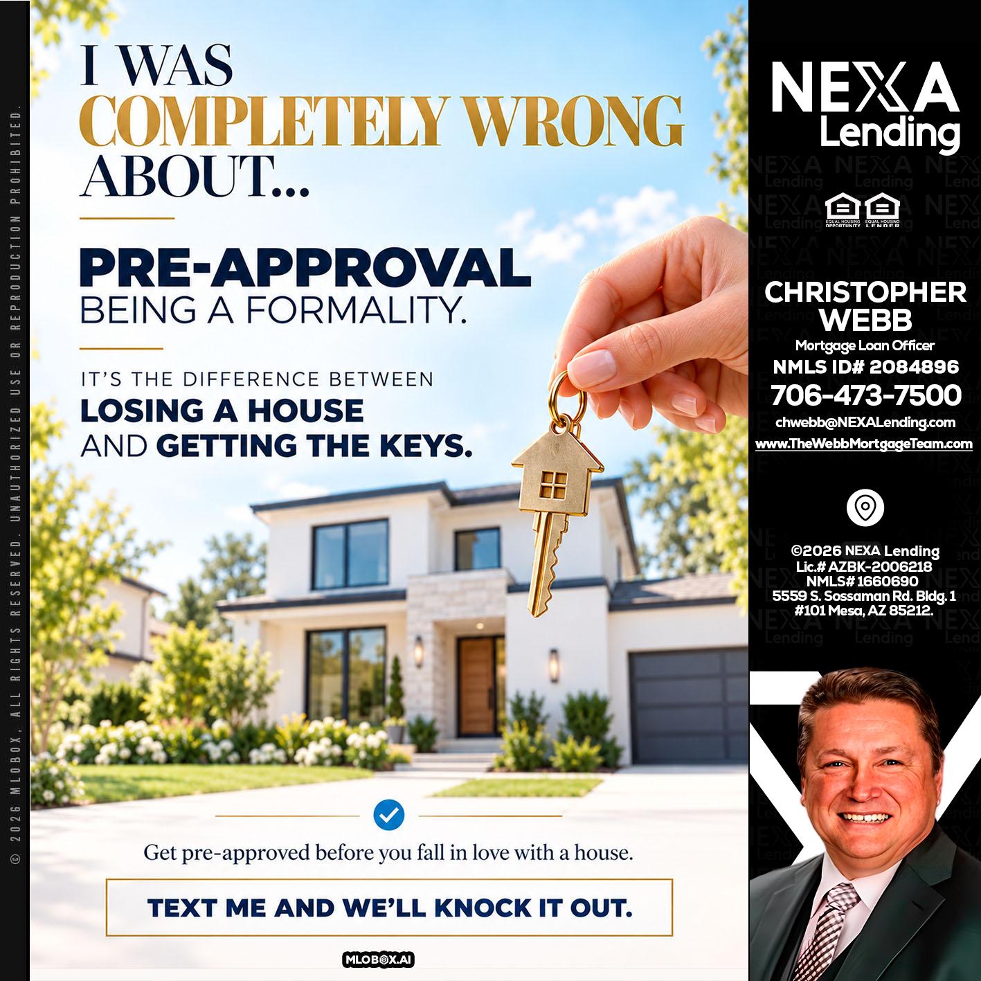 I WAS COMPLETALLY WRONG - Christopher Webb -Mortgage Loan Officer