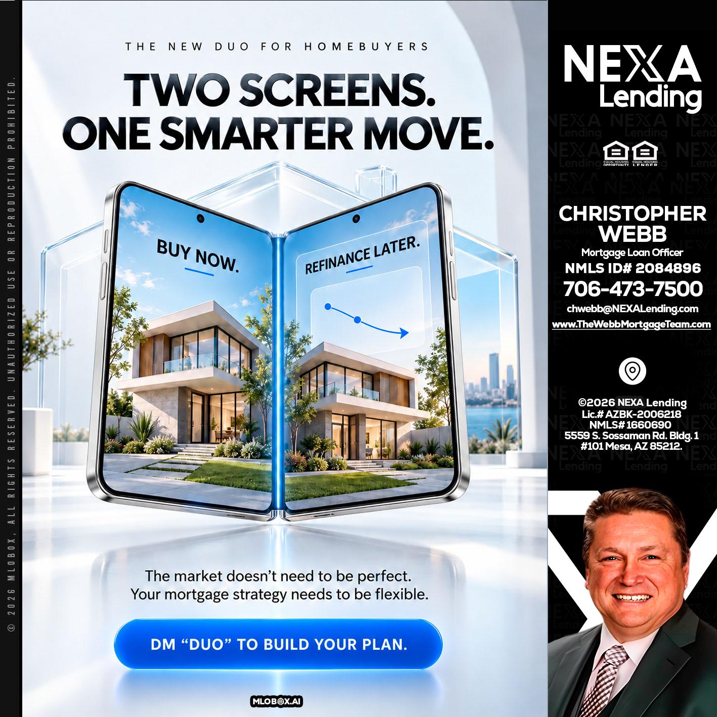 TWO SCREENS - Christopher Webb -Mortgage Loan Officer