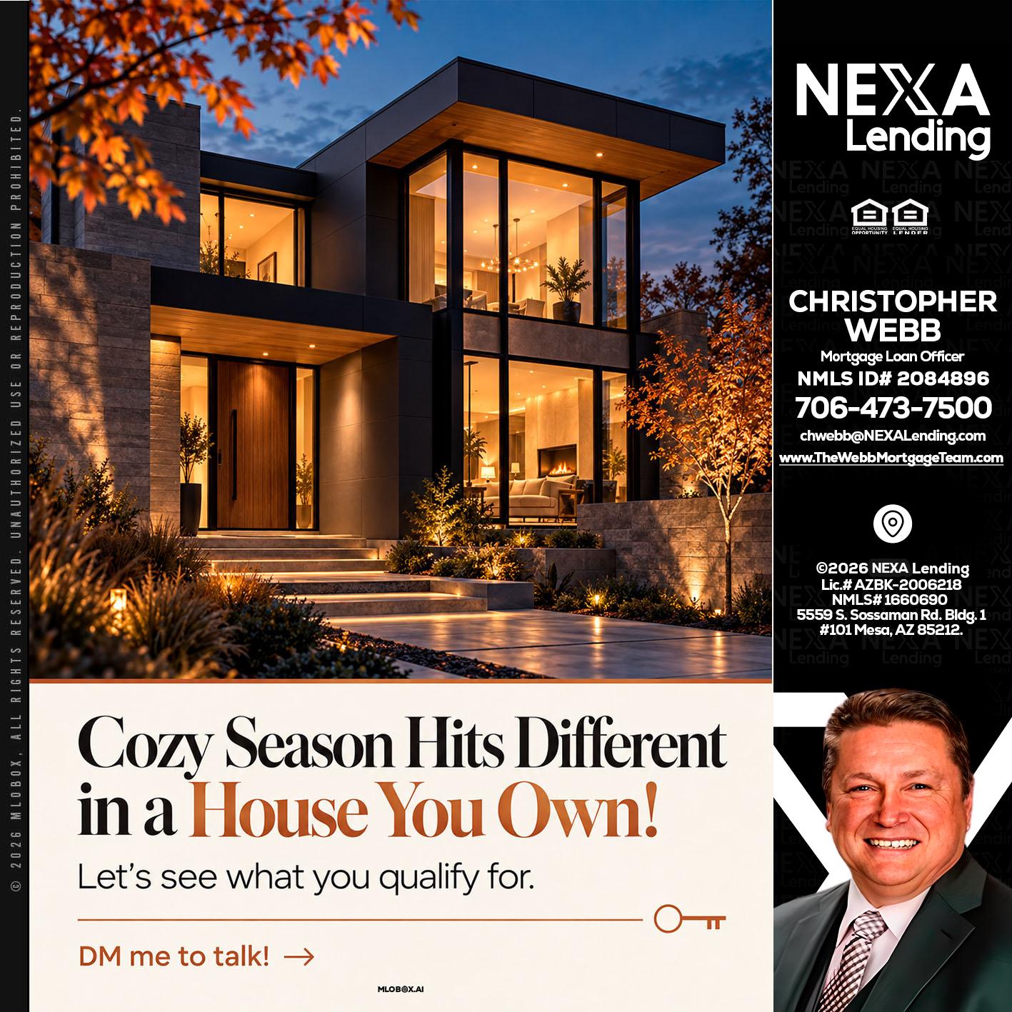 COZY SEASON - Christopher Webb -Mortgage Loan Officer