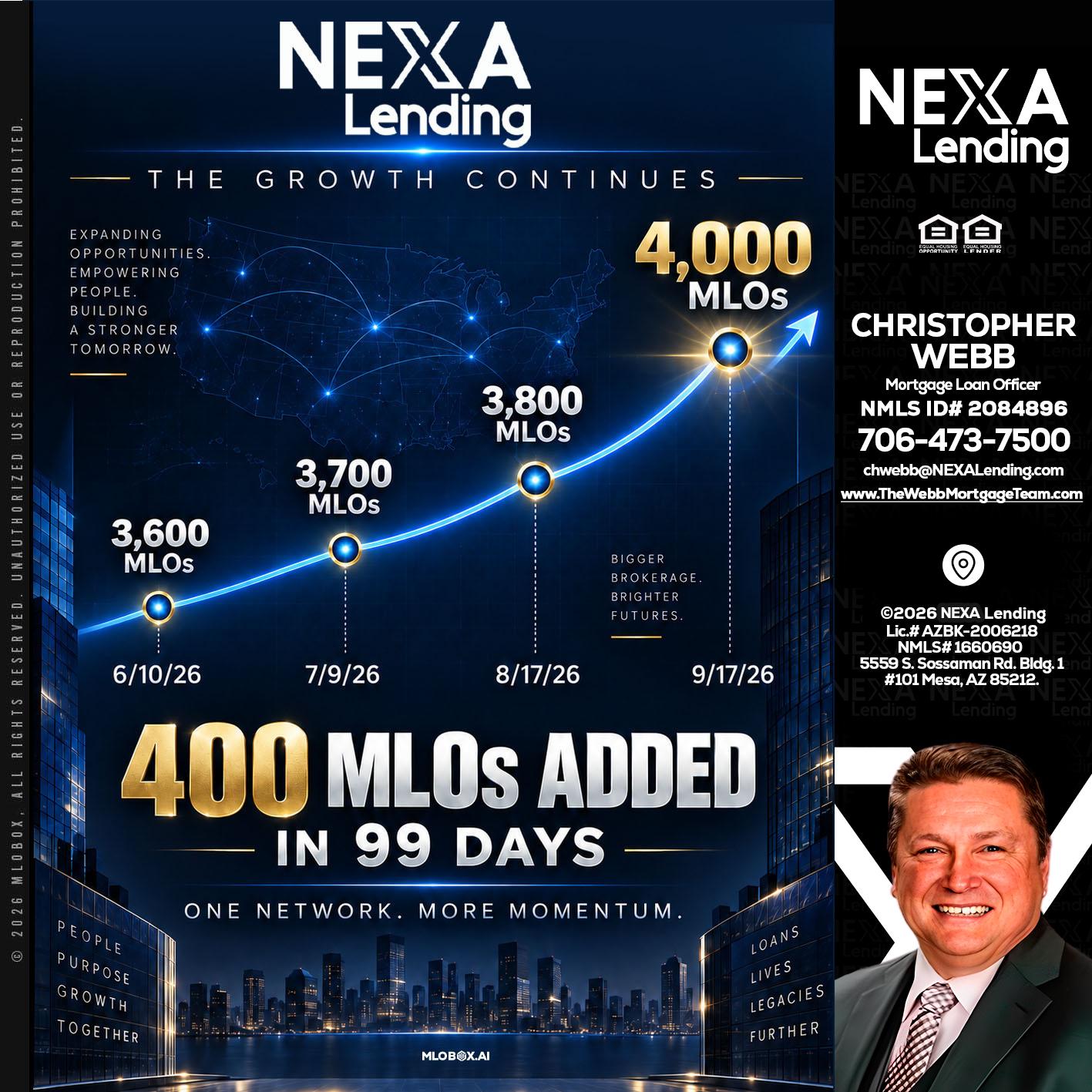 NEXA Lending 4000 MLOs - Christopher Webb -Mortgage Loan Officer